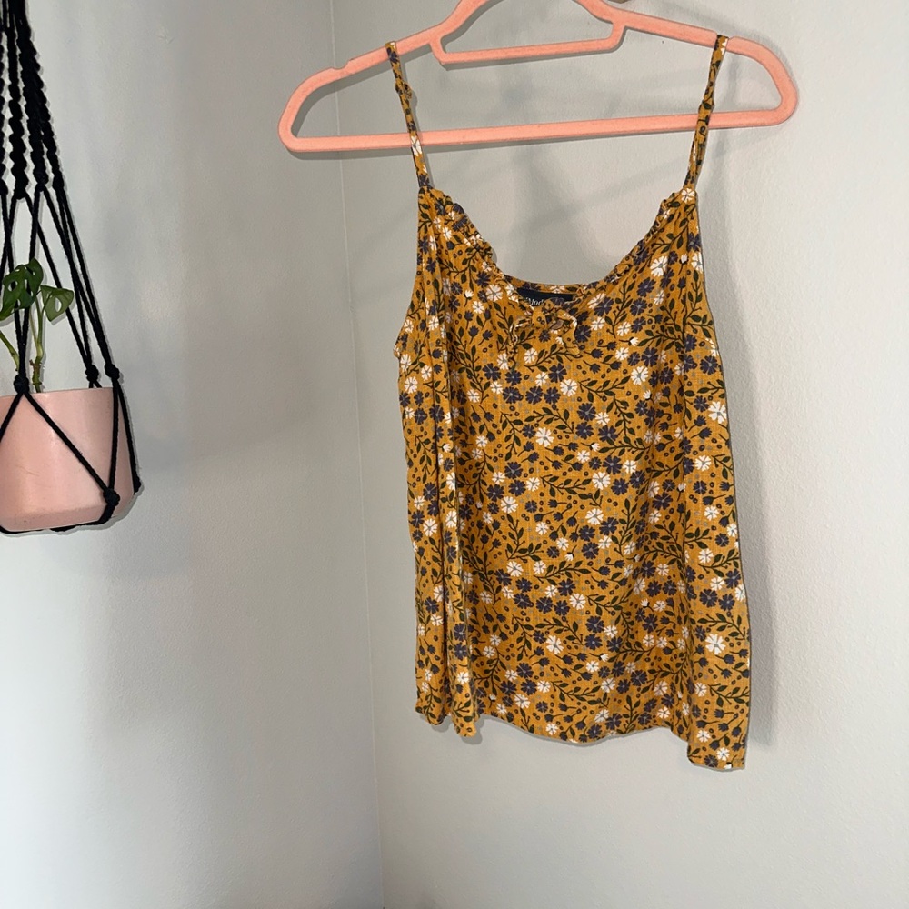 Modcloth Mustard Floral Camisole